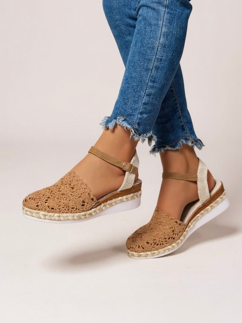 Women's Boho Wedge Espadrille Ankle Strap Sandals | Casual Summer Platform