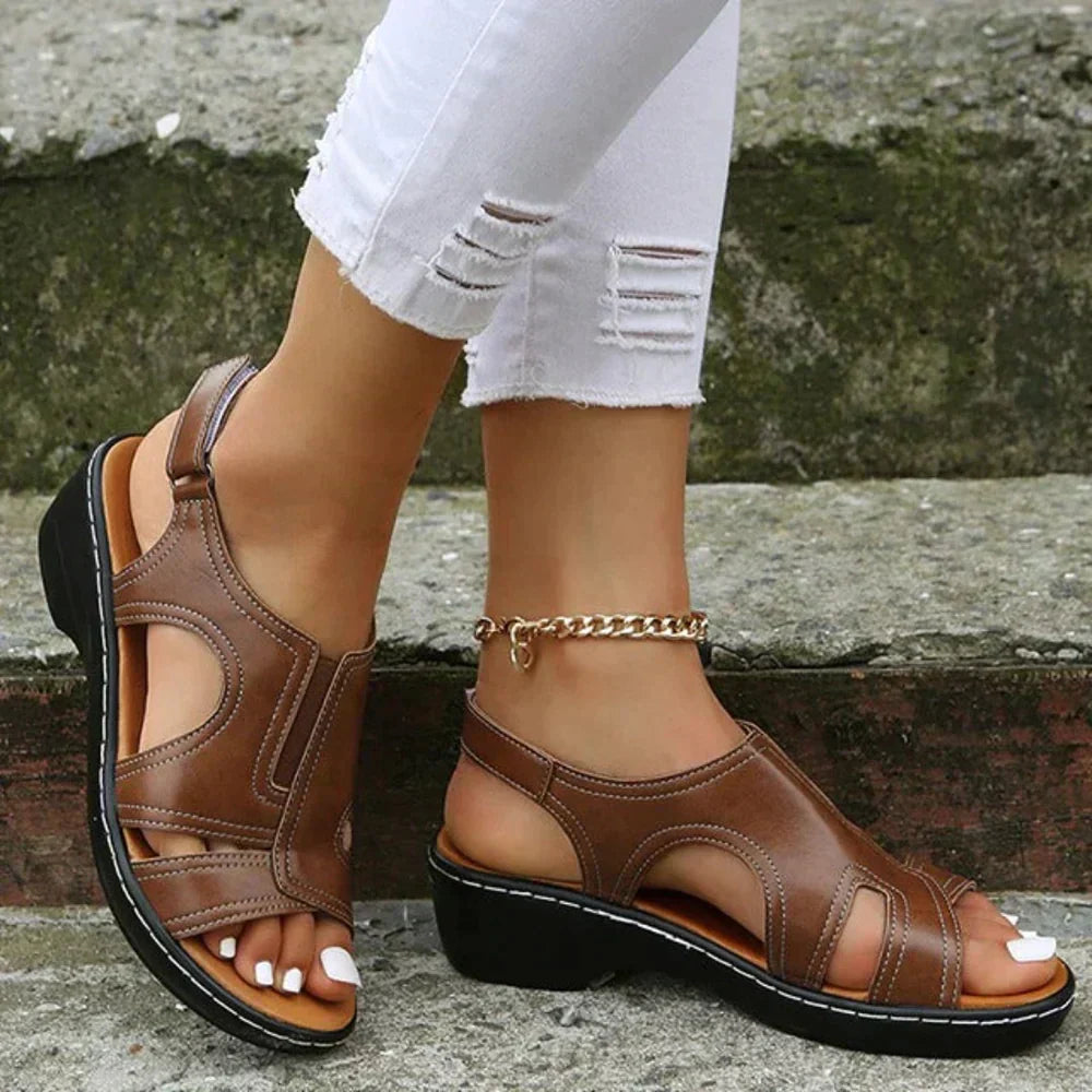 Women's Cut-Out Strappy Flat Sandals | Open Toe Casual Summer Sandals