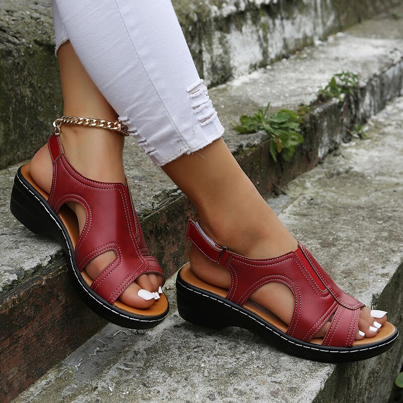 Women's Cut-Out Strappy Flat Sandals | Open Toe Casual Summer Sandals