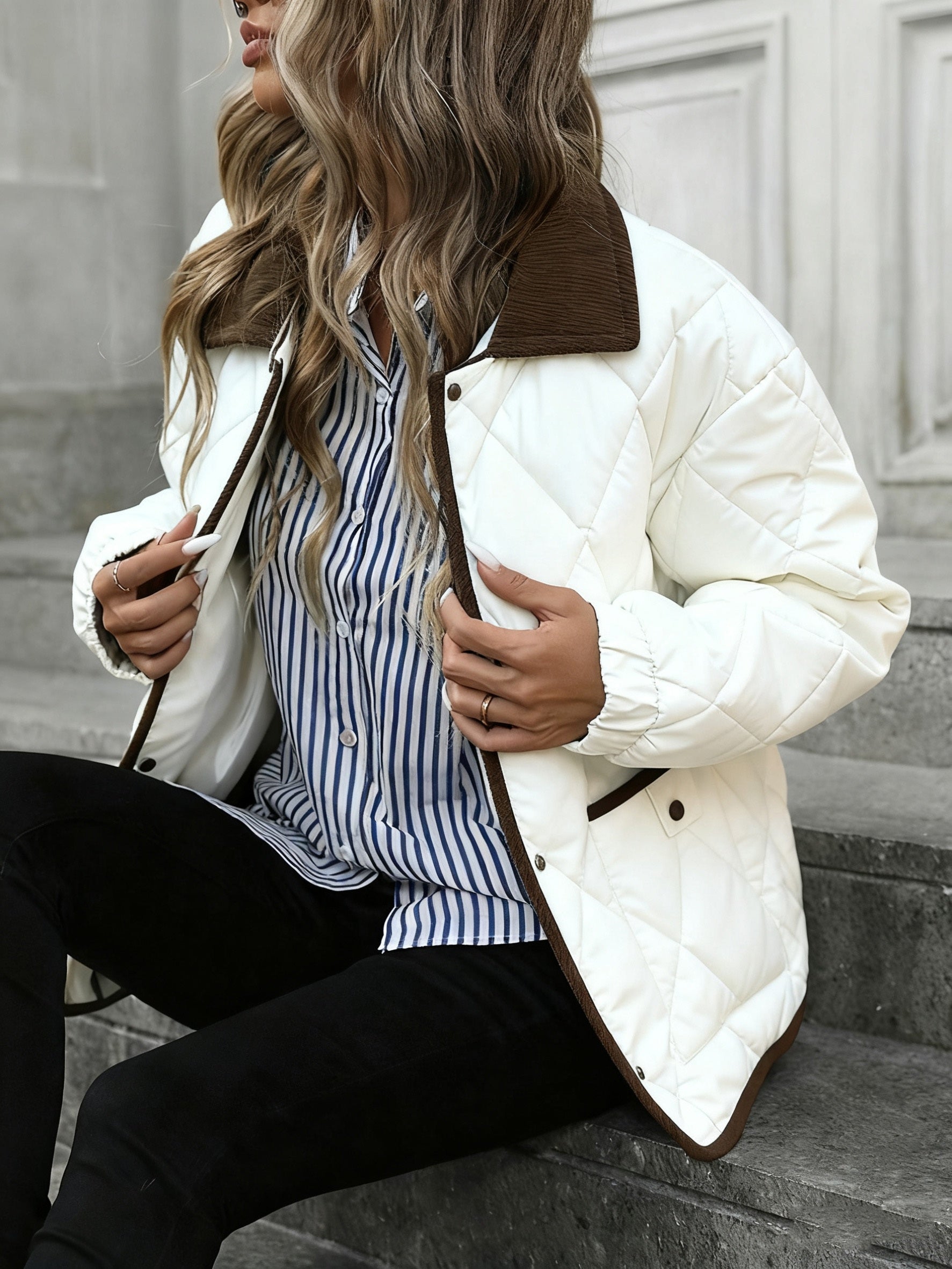 Women's Diamond-Quilted Padded Jacket - photo 10