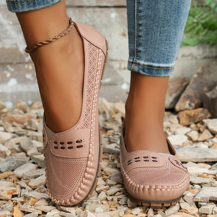 Women's Woven Knit Round Toe Slip-On Ballet Flat Casual Shoes