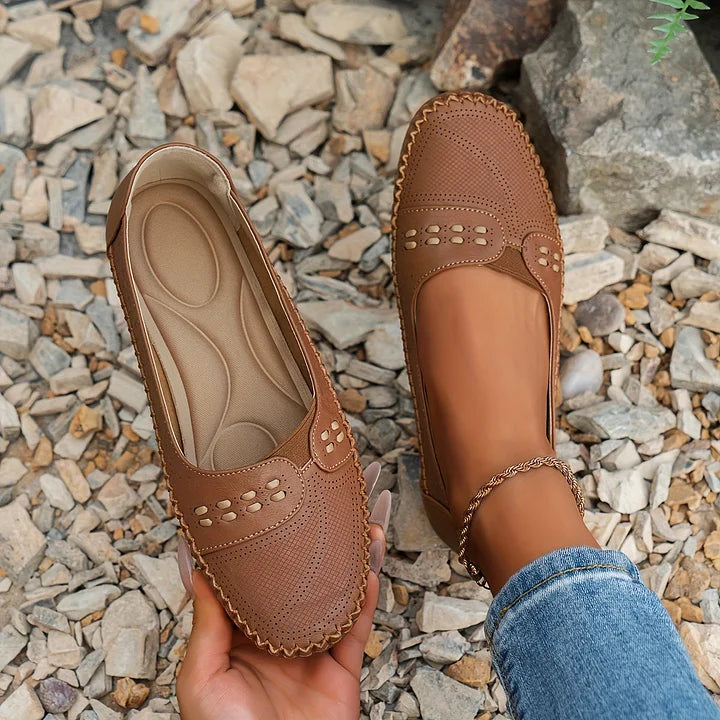 Women's Woven Knit Round Toe Slip-On Ballet Flat Casual Shoes