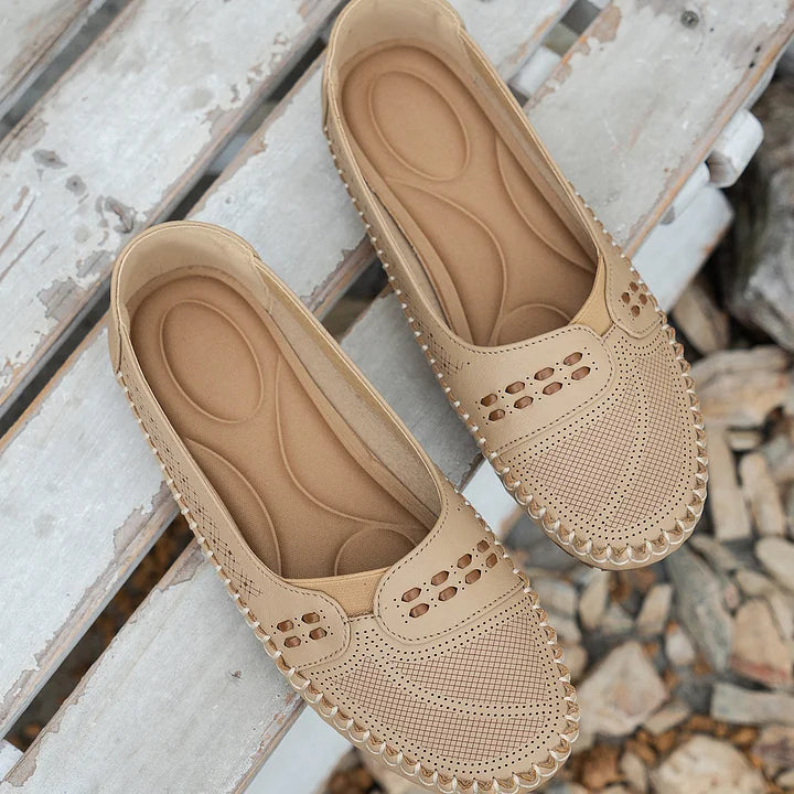 Women's Woven Knit Round Toe Slip-On Ballet Flat Casual Shoes