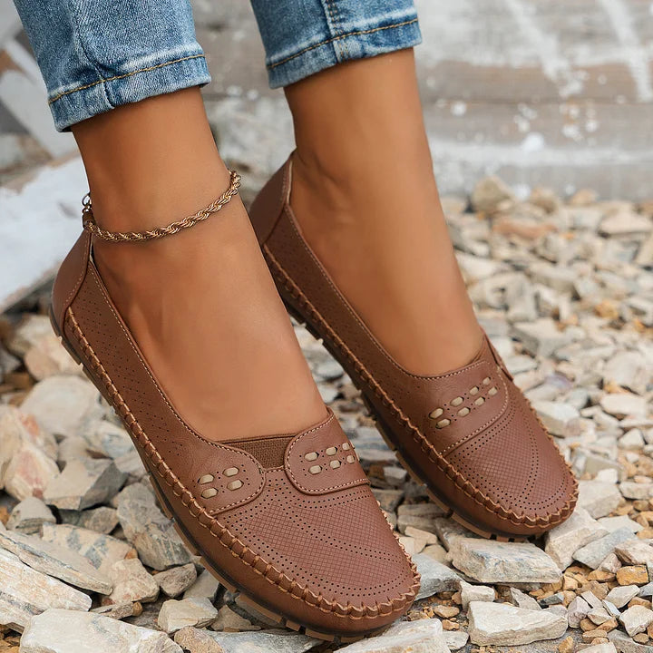 Women's Woven Knit Round Toe Slip-On Ballet Flat Casual Shoes