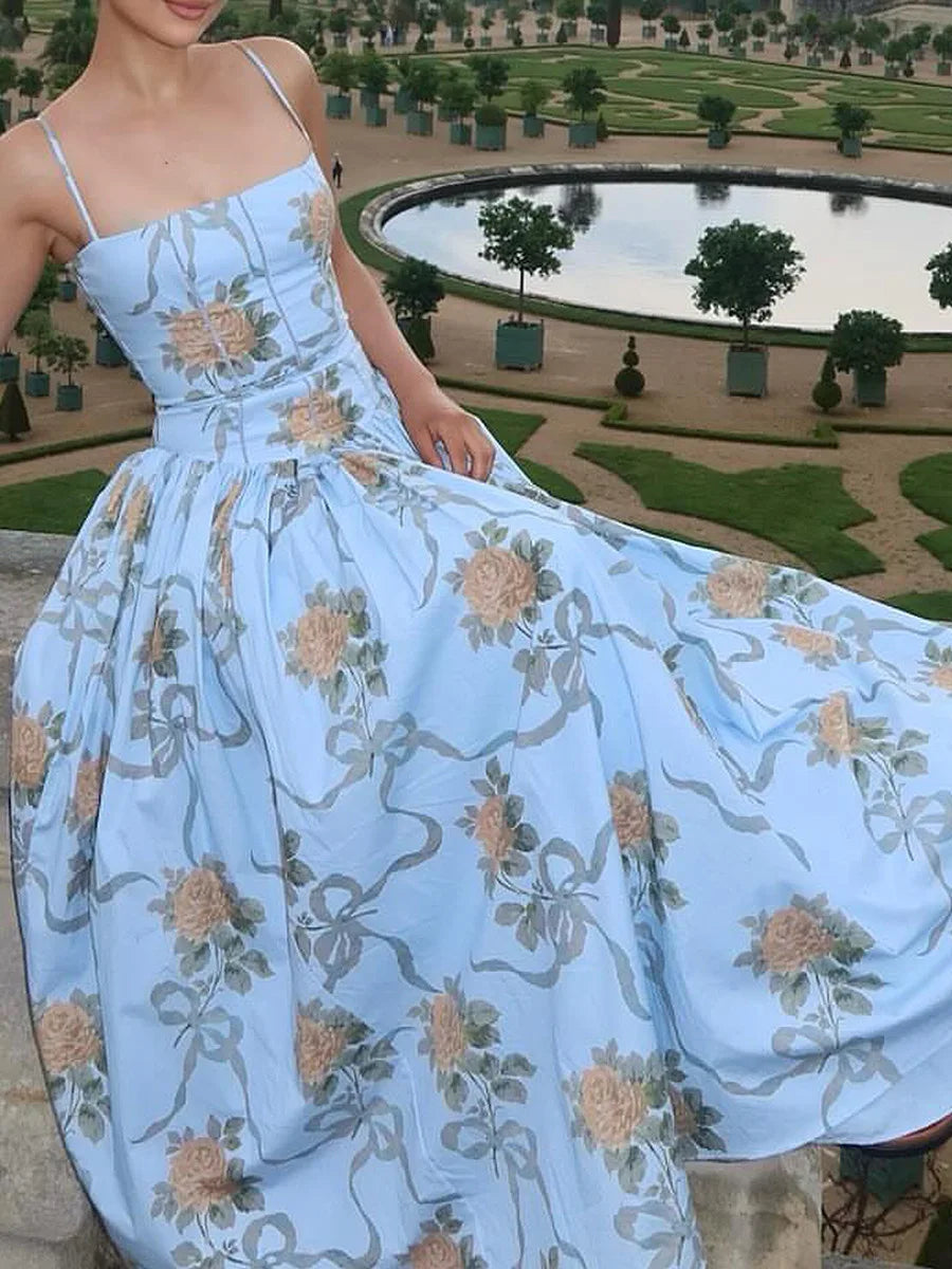 Women's Floral Corset Midi Dress | Fitted Strapless Occasion Dress