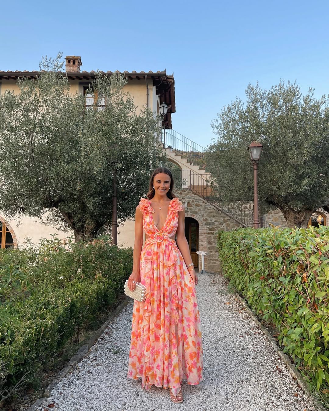 Women's Floral Sleeveless Cut-Out Maxi Dress | Boho Wedding Guest Dress