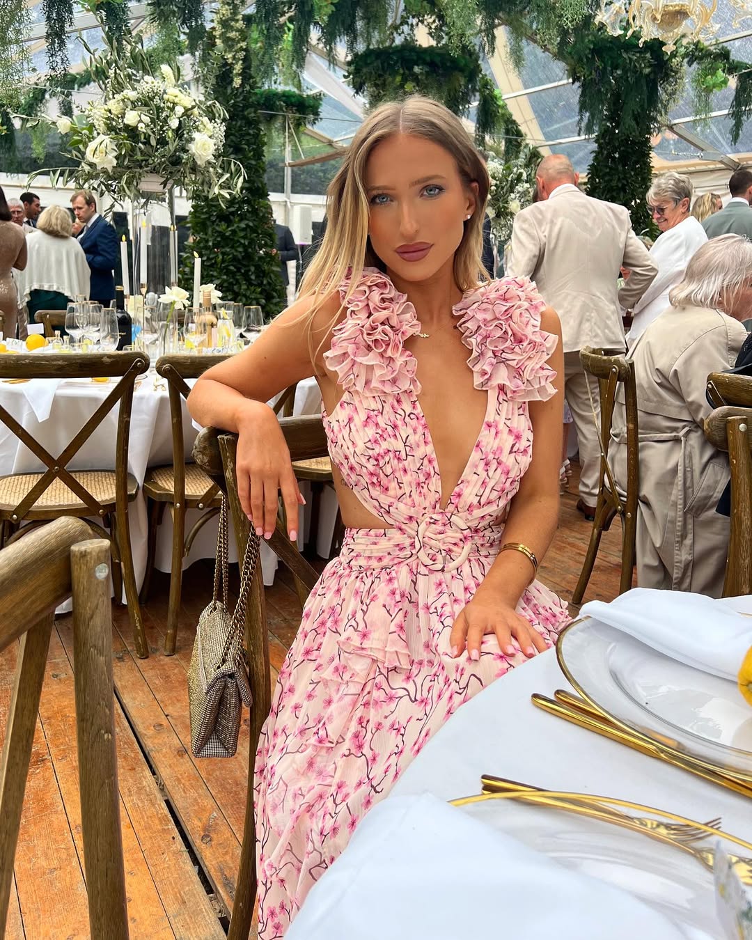 Women's Floral Sleeveless Cut-Out Maxi Dress | Boho Wedding Guest Dress