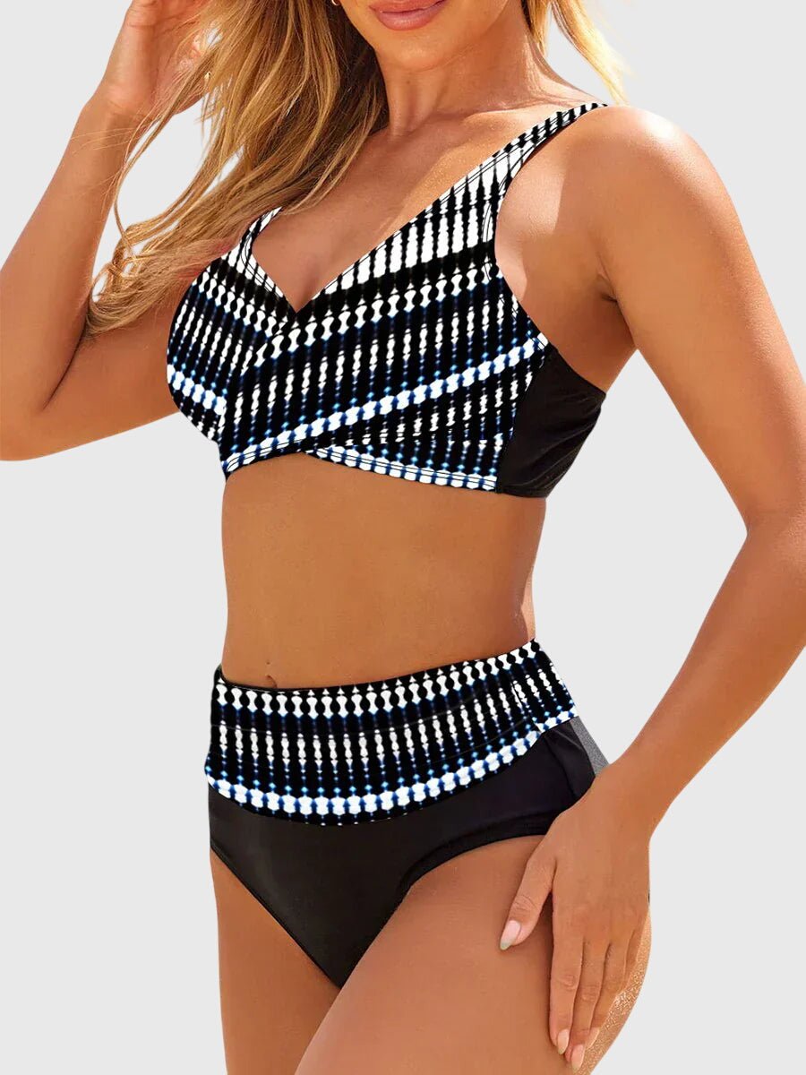 Women's geometric print two-piece bikini - side view