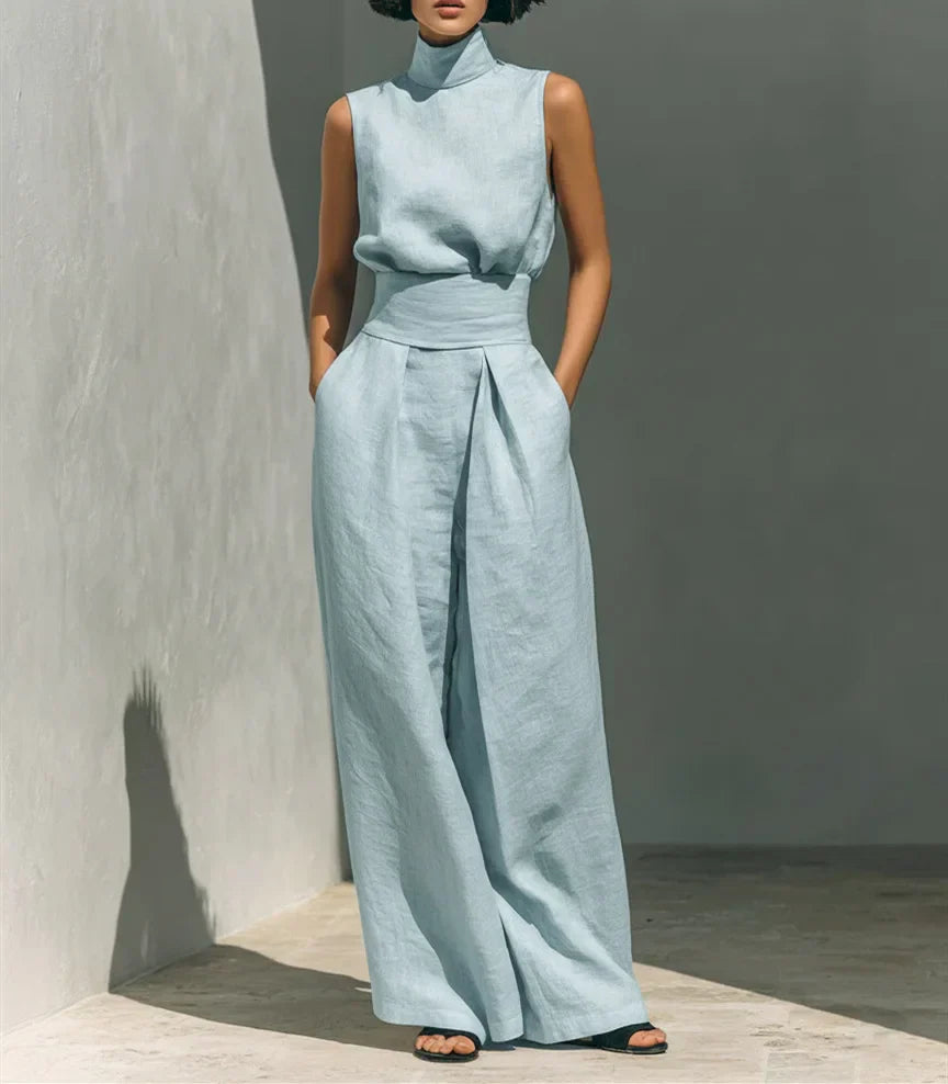 women's high waist wide-leg jumpsuit - color option