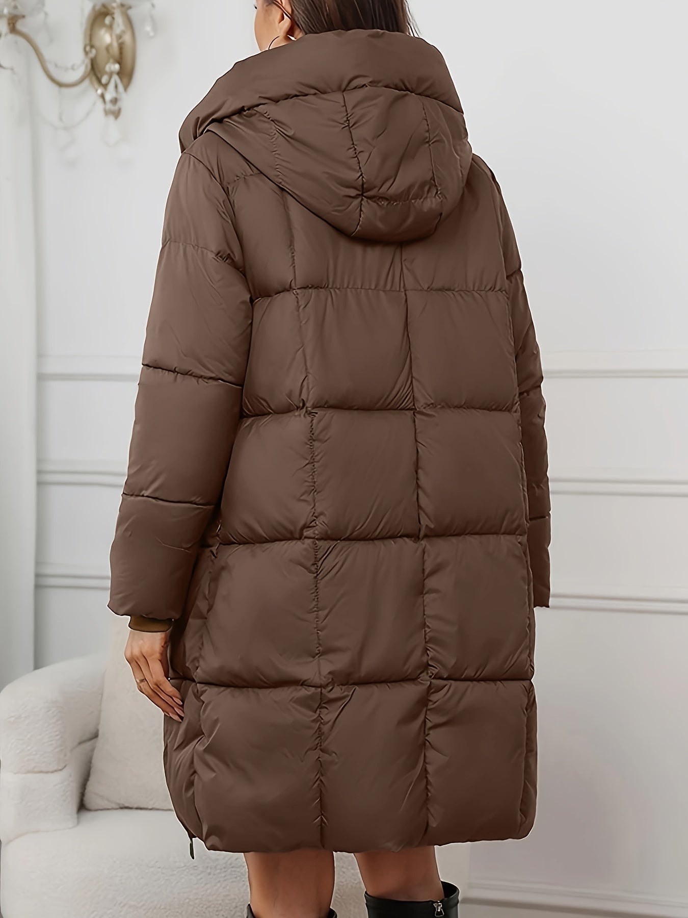 Women's Hooded Longline Puffer Coat - photo 2