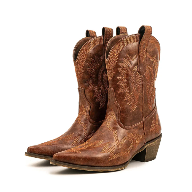 women's leather western cowboy boots - color option