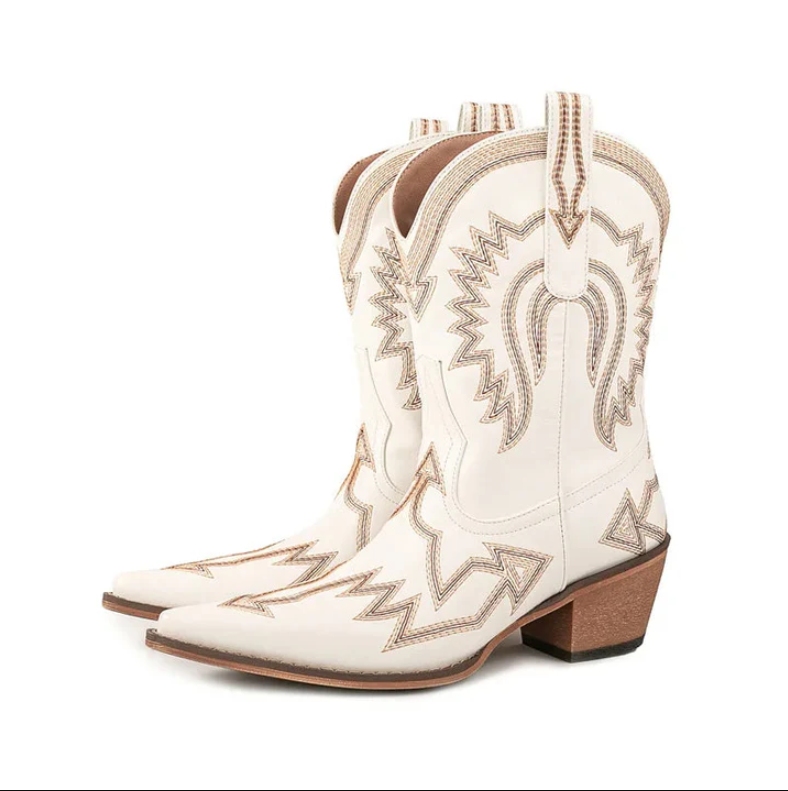 women's leather western cowboy boots - heel view