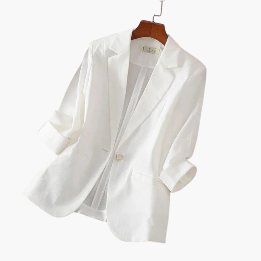 Women's linen blazer - side view