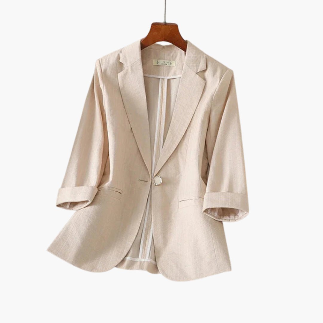 Women's linen blazer - back view