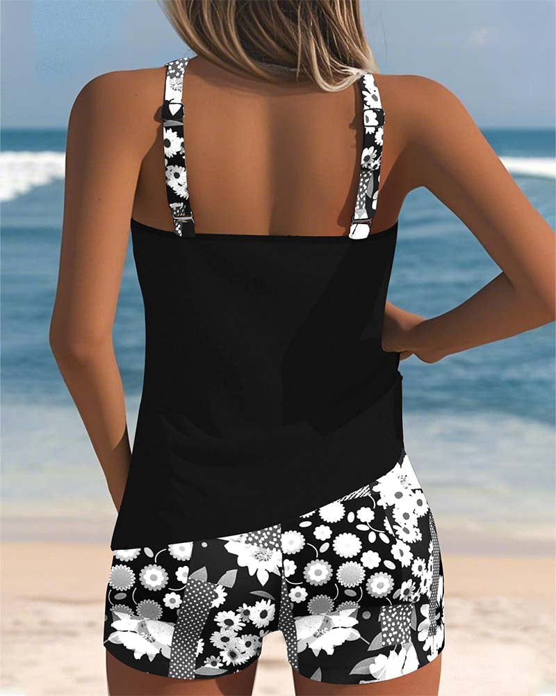 Women's Melanie floral tank and shorts swimsuit set - alternate view