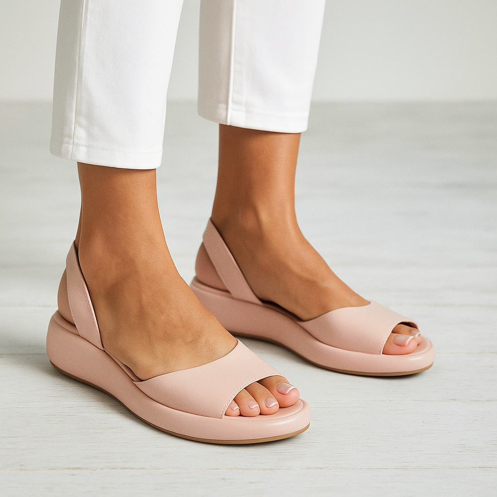 Women's minimalist flat sandals cushioned ergonomic footbed