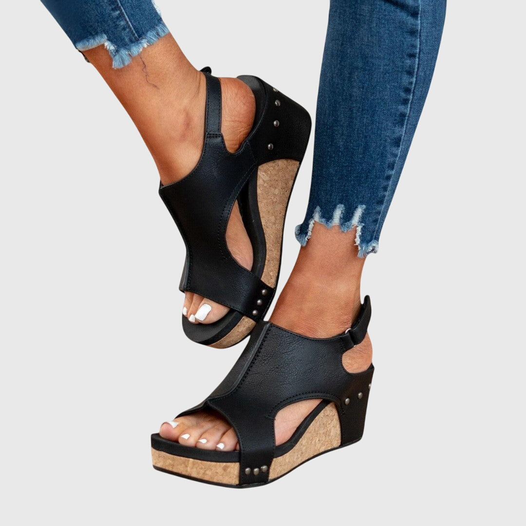 Women's orthopedic buckle sandals arch support view