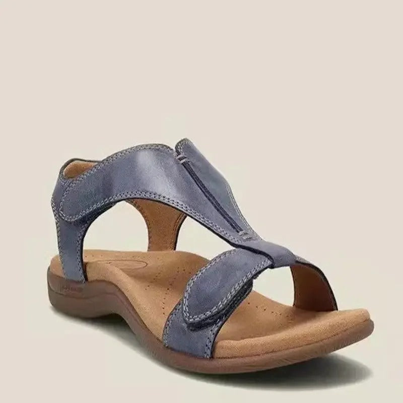 Women's orthopedic cross strap open toe sandals - blue
