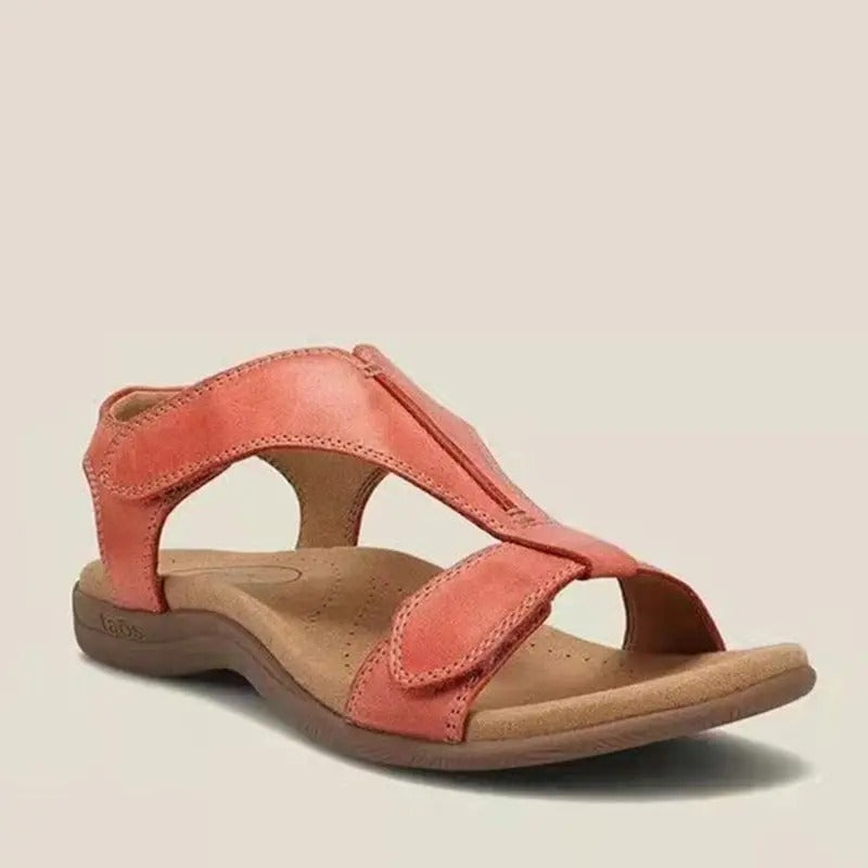 Women's orthopedic cross strap open toe sandals - orange