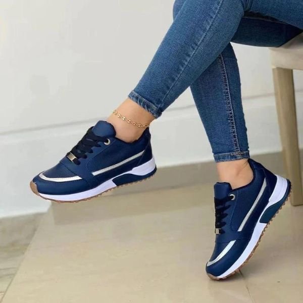 Women's orthopedic lace-up sneakers - front view