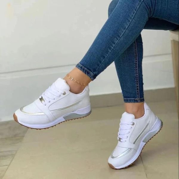 Women's orthopedic lace-up sneakers - side view