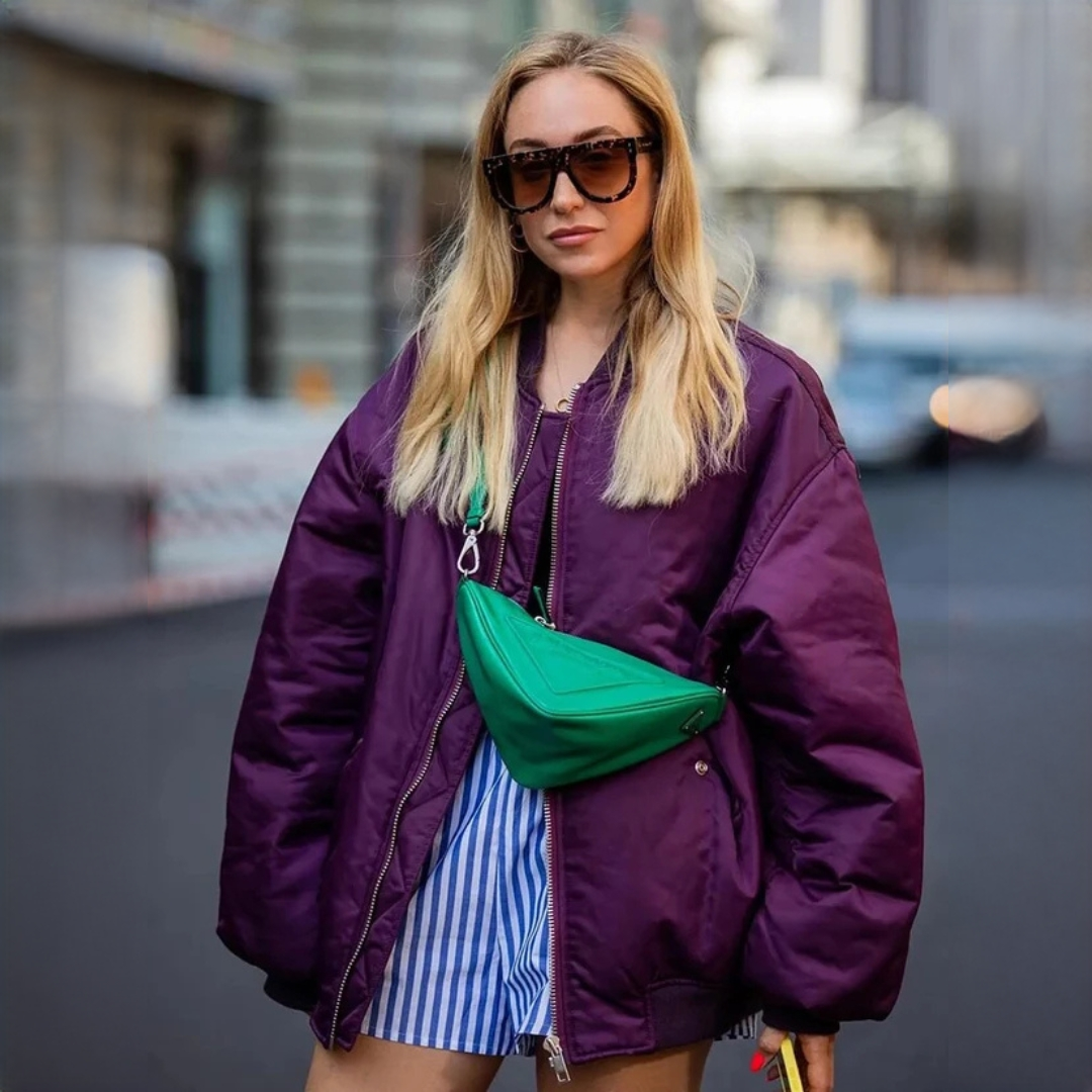 Women's Oversized Bomber Jacket - photo 2