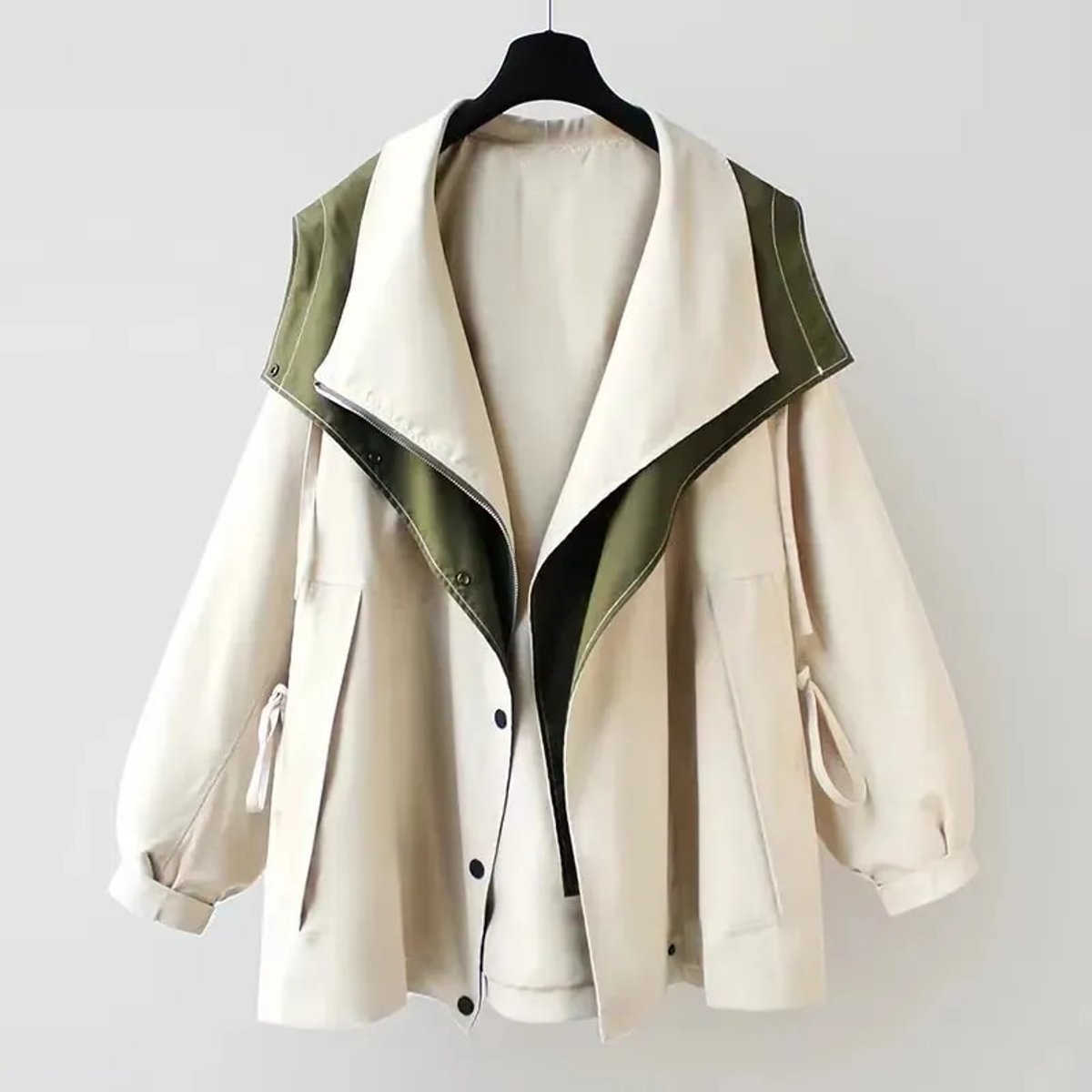 Women's Oversized Double-Collar Waterproof Trench Coat - photo 5