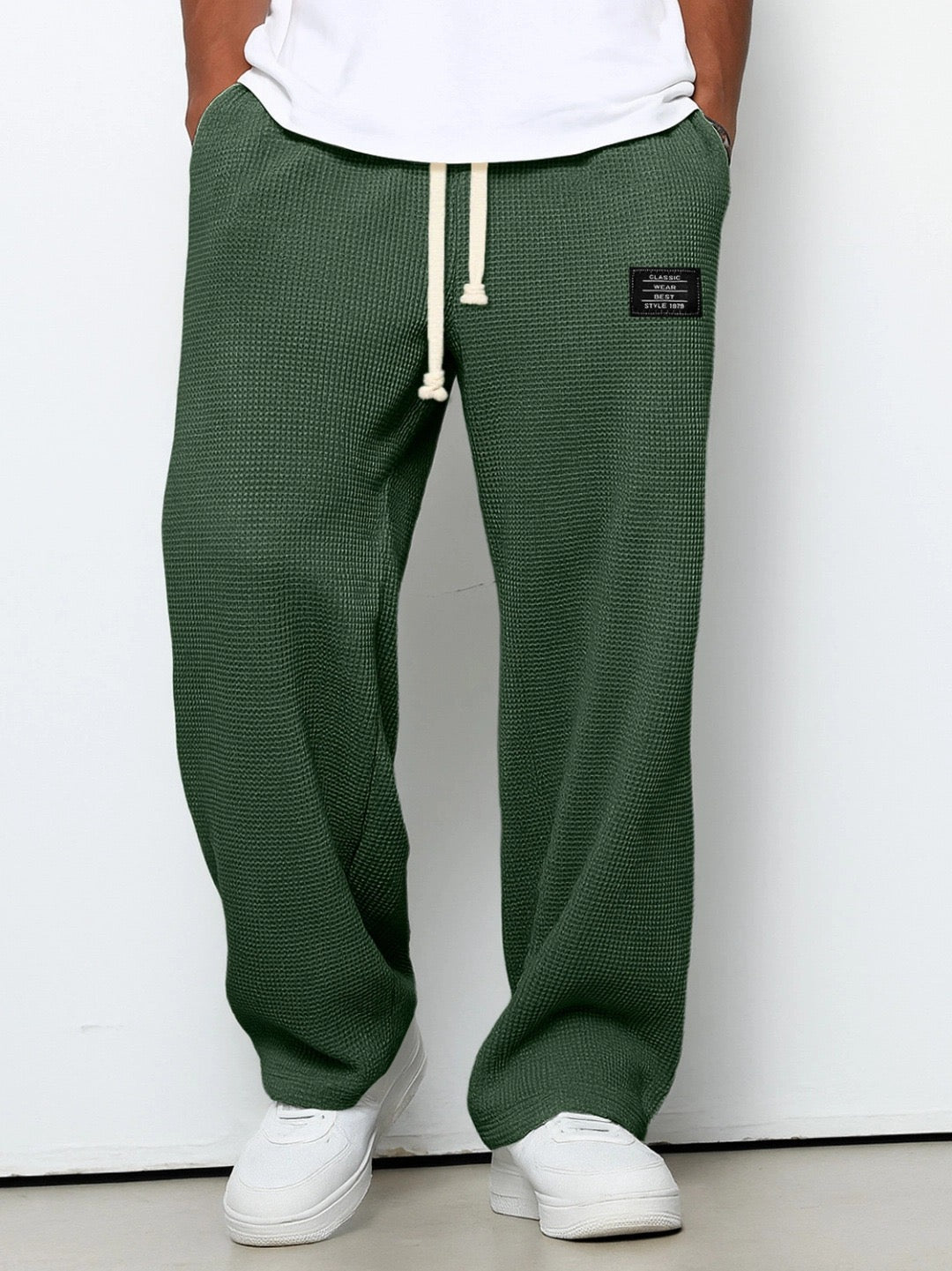 Women's relaxed lace trim pants - styling view