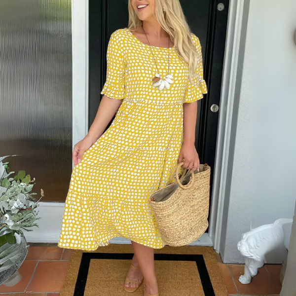 Women's Relaxed Tiered Midi Dress | Lightweight Casual Occasion Dress