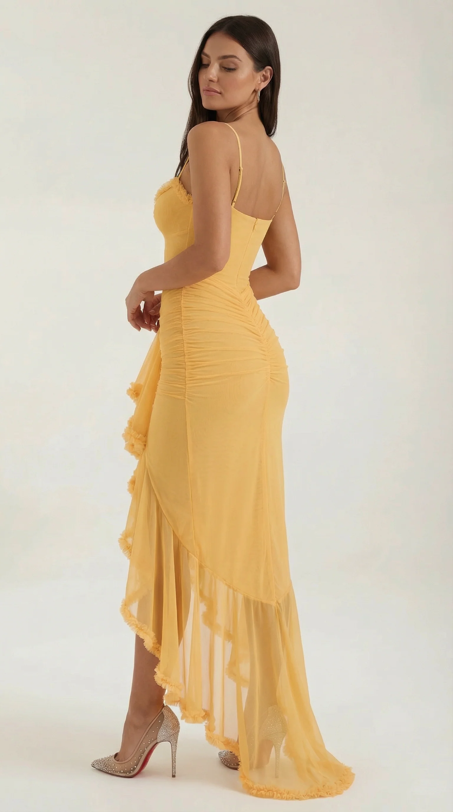 Women's Sleeveless Ruffle Maxi Dress | Wedding Guest Formal Long Dress