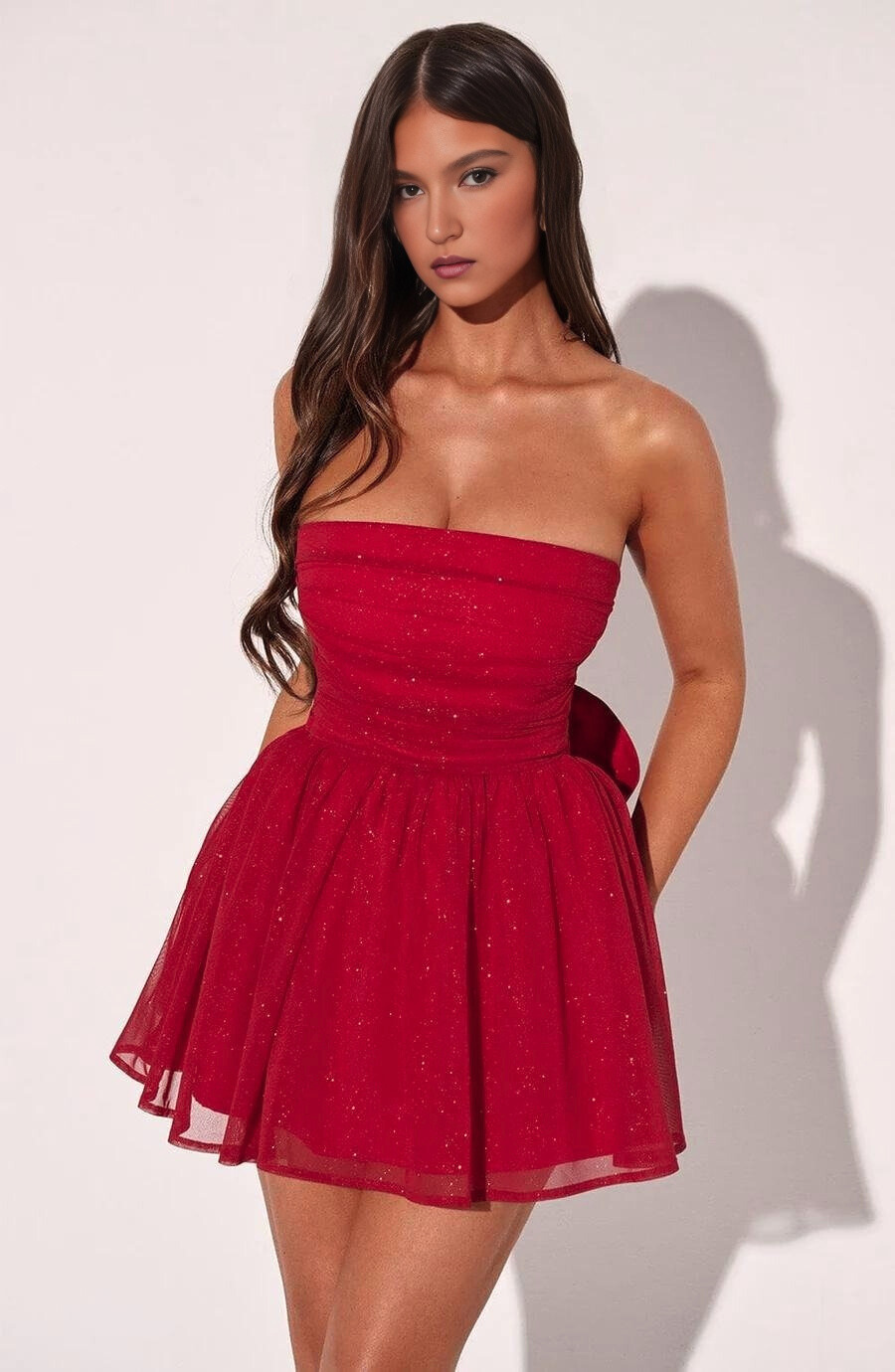 women's strapless corset mini dress - styled look