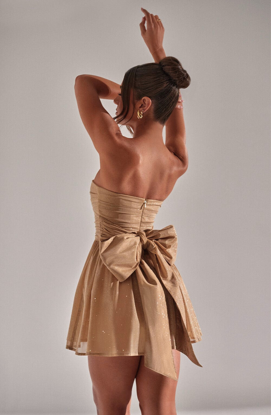 women's strapless corset mini dress - red color