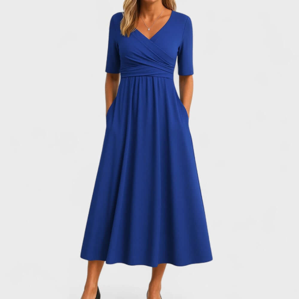 Women's Gray A-Line Midi Dress | Sleeveless Casual Summer Dress