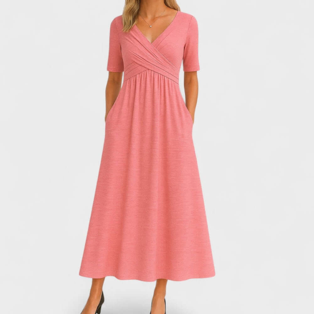 Women's Gray A-Line Midi Dress | Sleeveless Casual Summer Dress