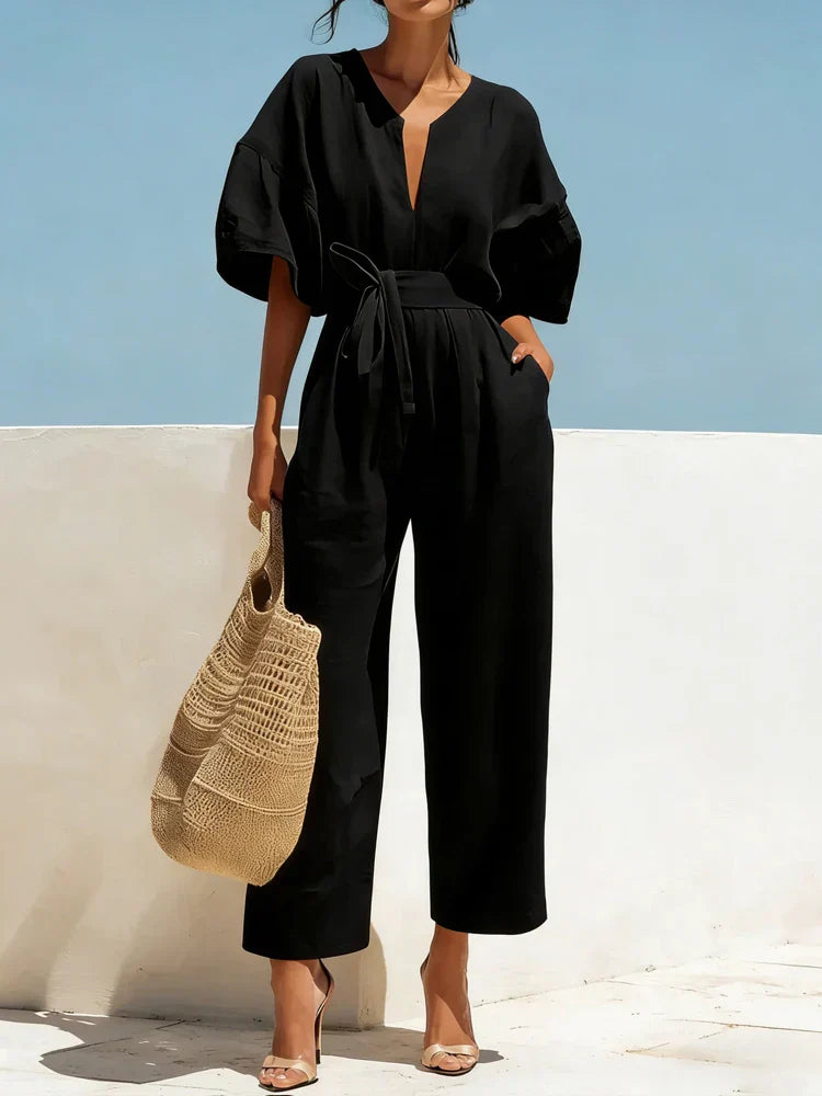 women's summer linen jumpsuit - color option