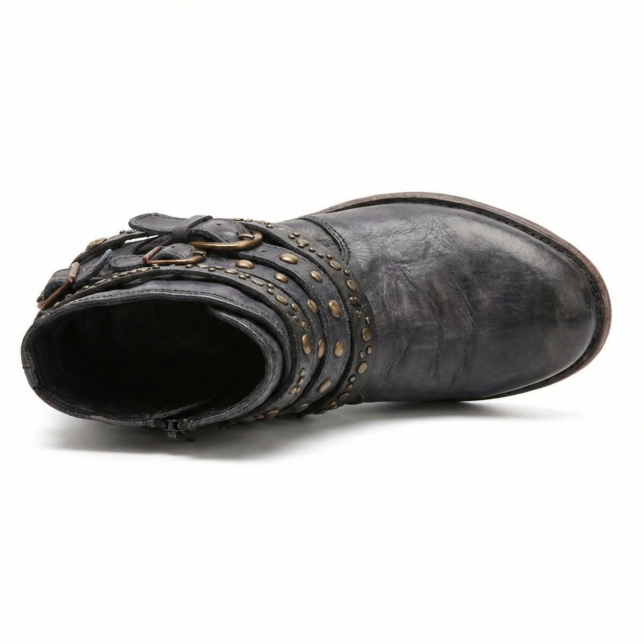 women's vintage chain-detail ankle boots - color option 2 front