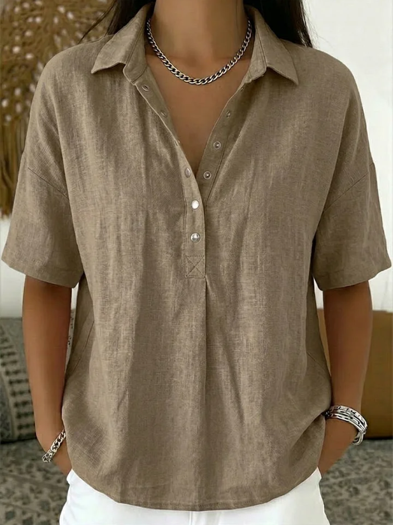 Women's Waverly casual button-up collar shirt - side view