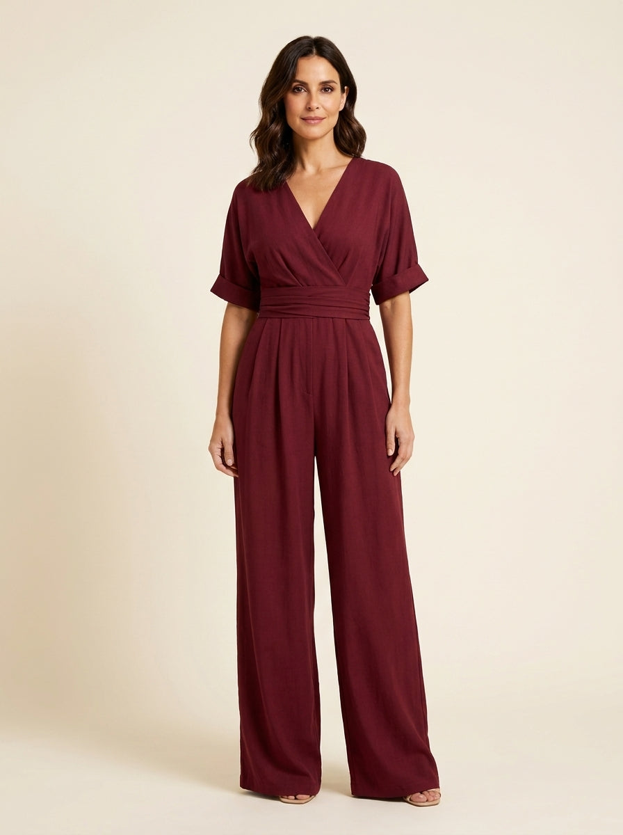 Women's Wide-Leg V-Neck Jumpsuit - photo 1