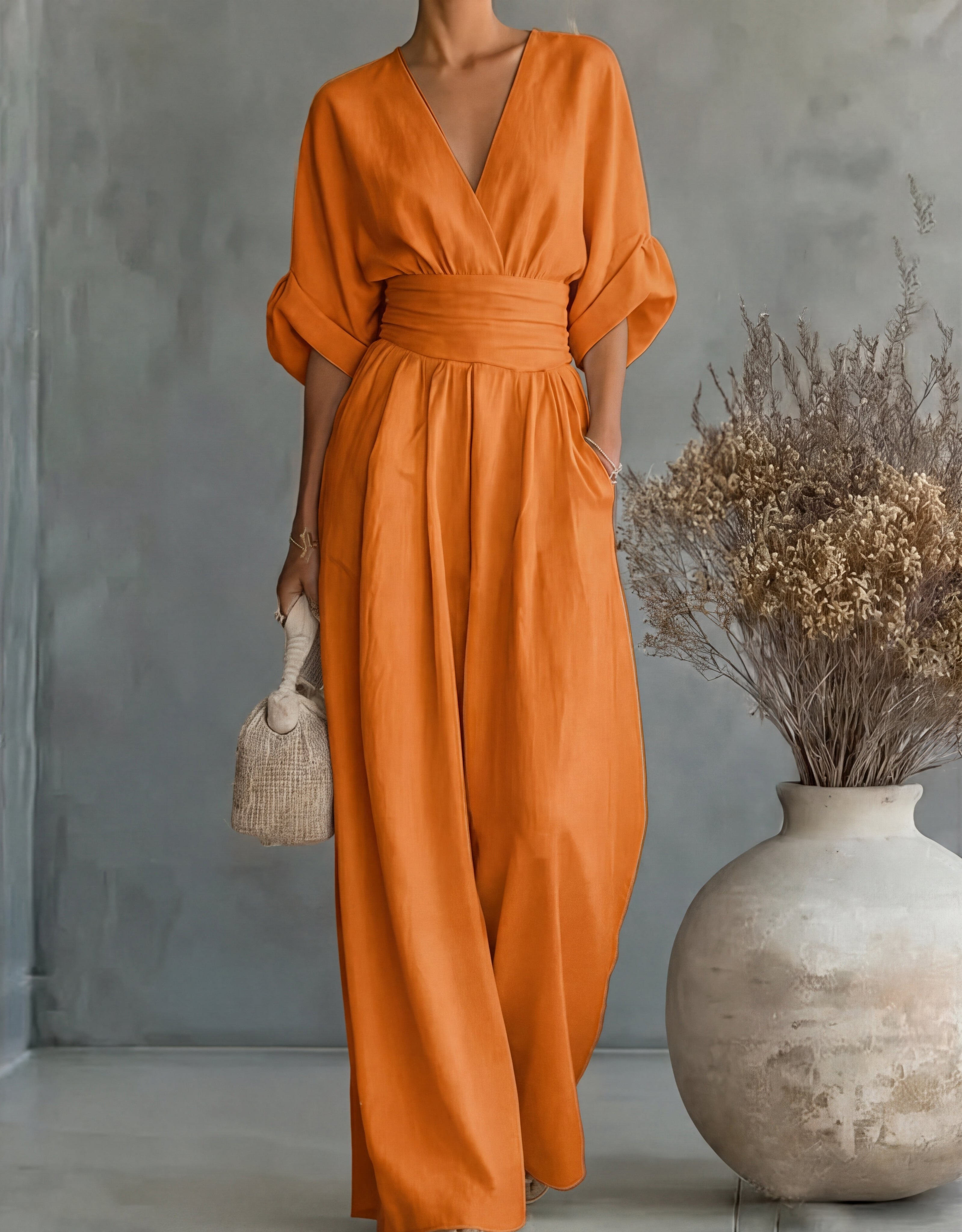 Women's Wide-Leg V-Neck Jumpsuit - photo 14
