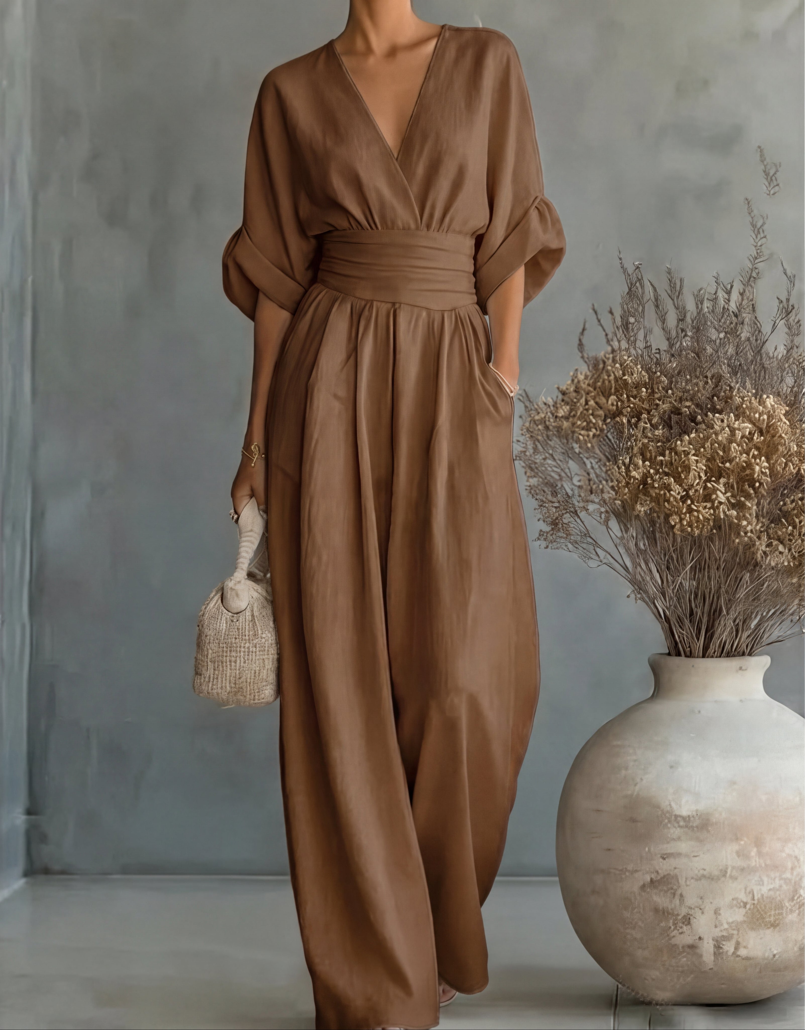 Women's Wide-Leg V-Neck Jumpsuit - photo 17