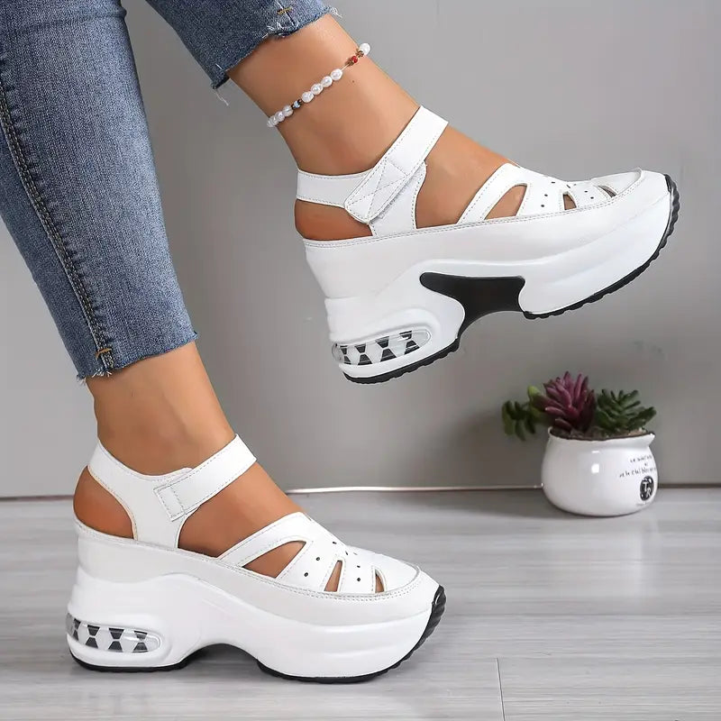 Women's wide toe orthopedic comfort shoes - white