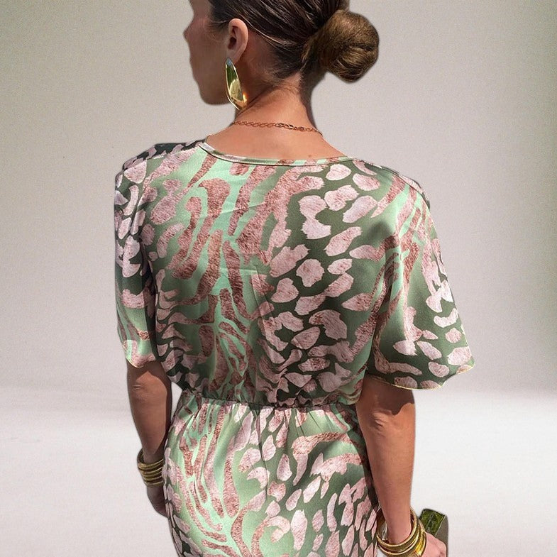 Women's wrap maxi dress detail view