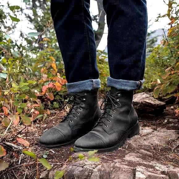 Men's Lace-Up Leather Ankle Boots | Retro High-Top Oxford Style