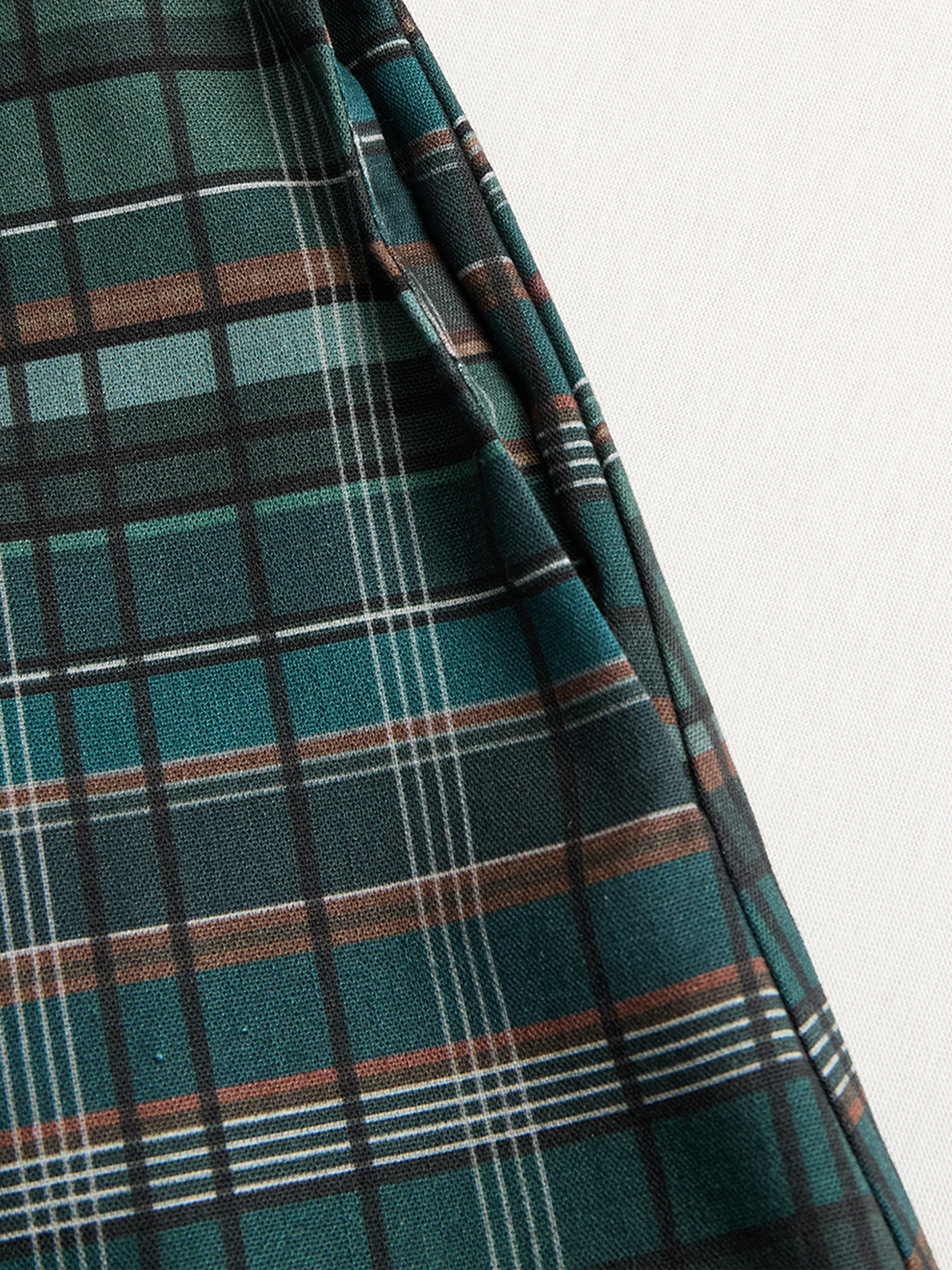 Women's Green Plaid Shirt Maxi Dress | Lapel Single-Breasted Casual Everyday Dress