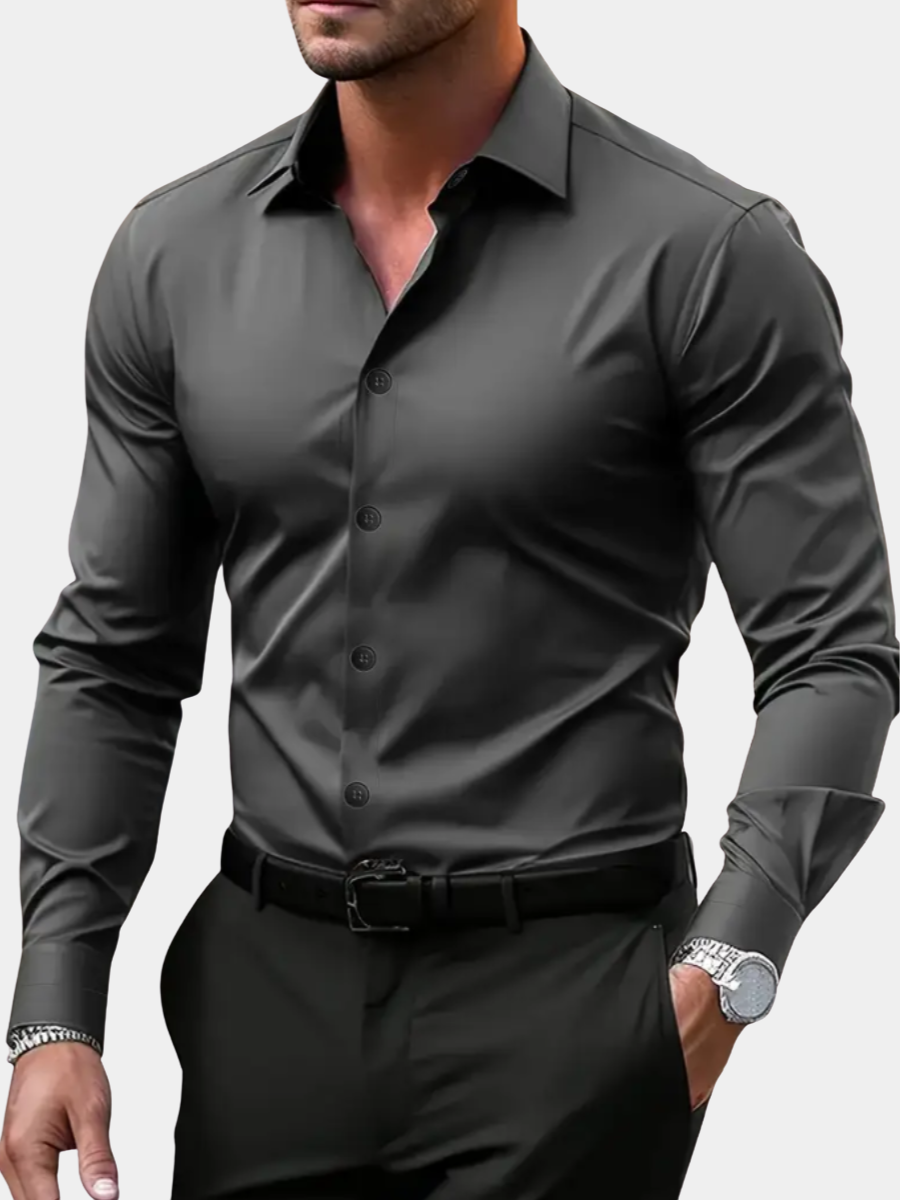 Men's regular fit dress shirt, front view