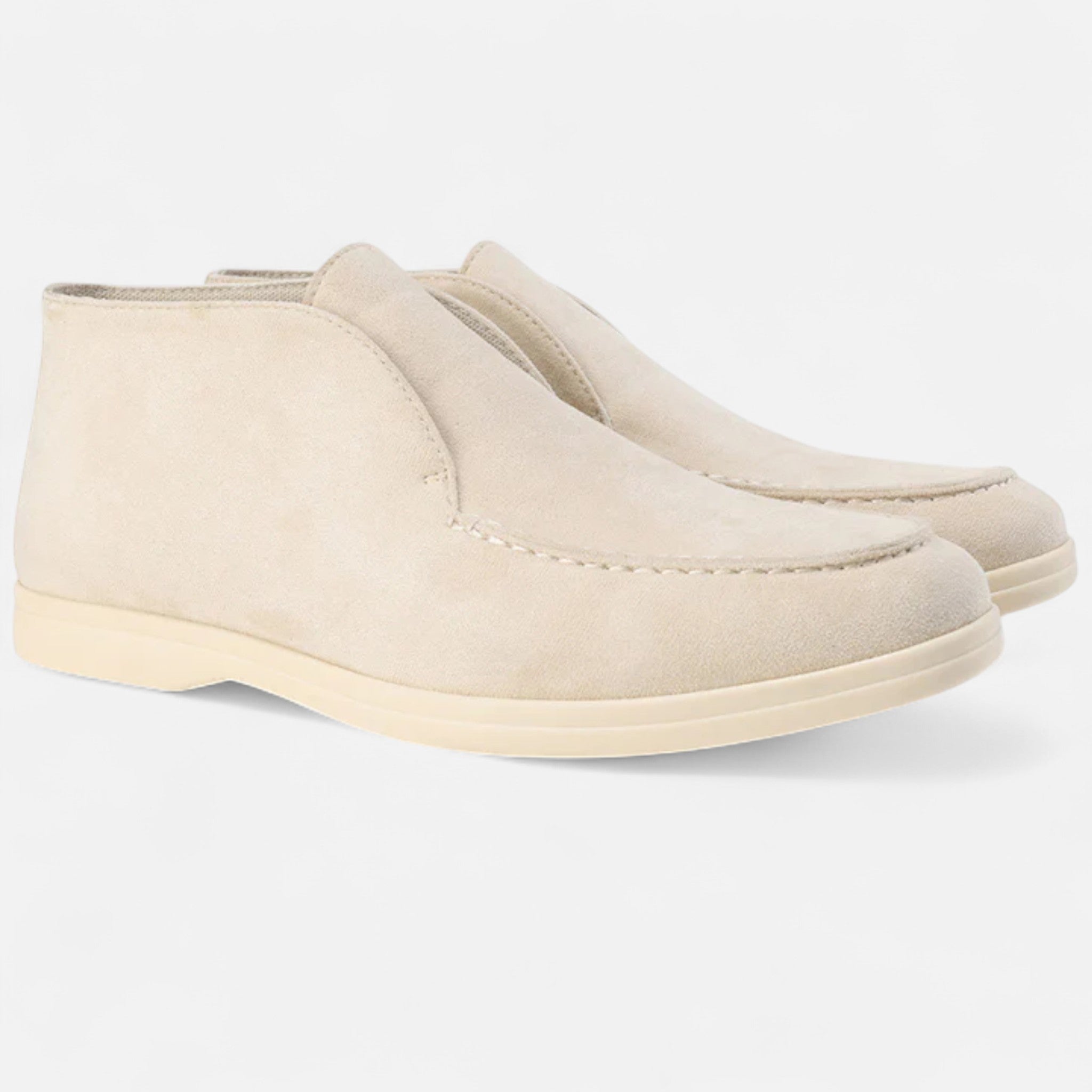 mens high suede loafers | premium casual dress shoes - full view