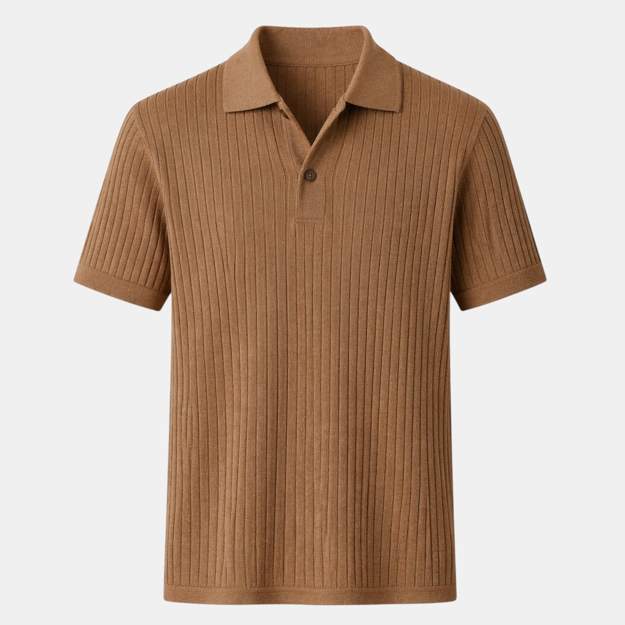 mens ribbed polo shirt | elegant casual summer essential - front view