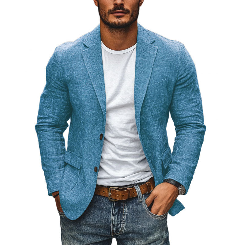 Men's Single-Breasted Cotton Linen Blazer | Lightweight Smart Casual