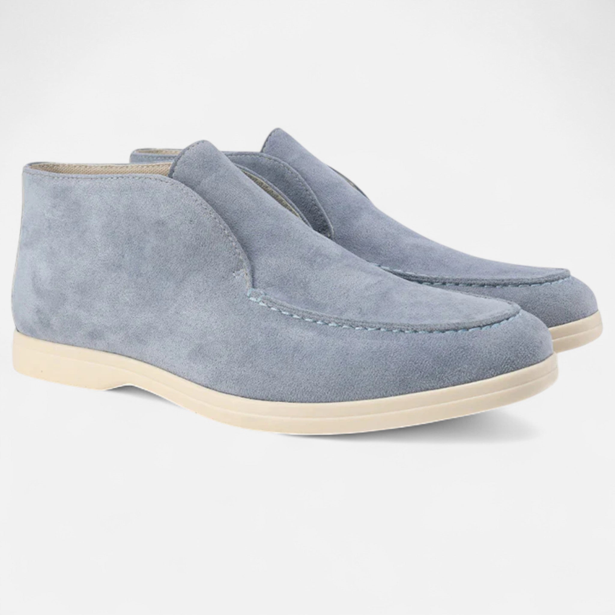 mens high suede loafers | premium casual dress shoes - back view