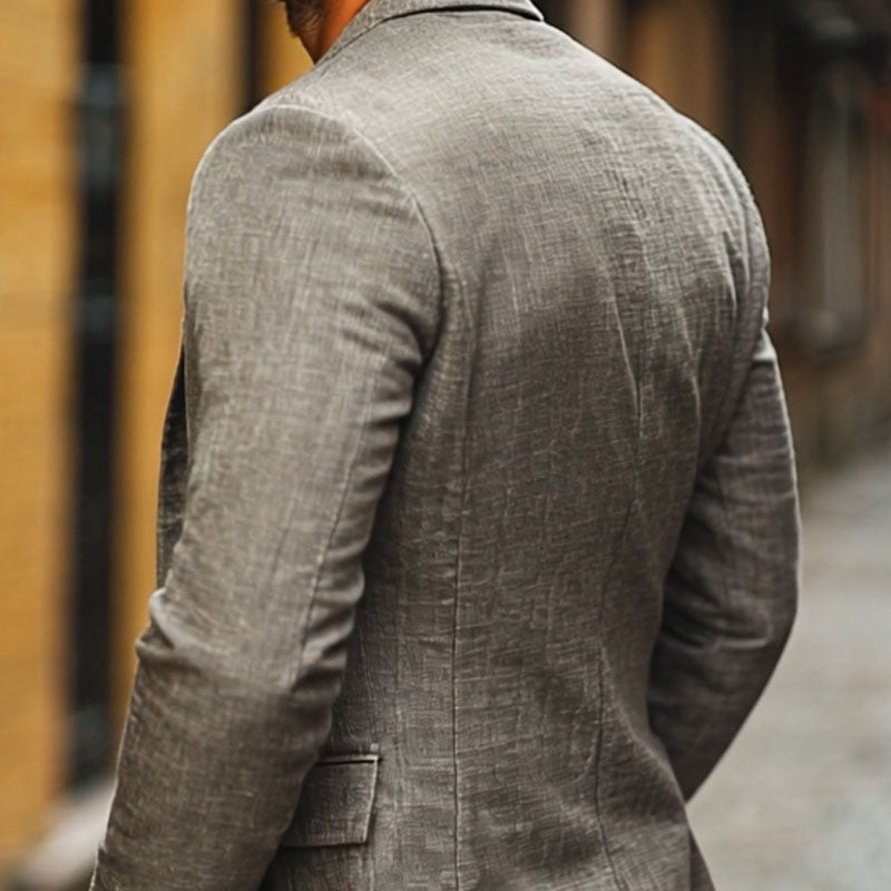 Men's Single-Breasted Cotton Linen Blazer | Lightweight Smart Casual